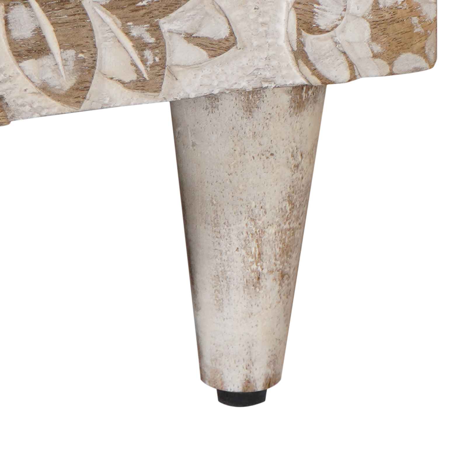 Table basse Blanc 80 x 50 x 40 cm Bois de mangue massif - XIOS