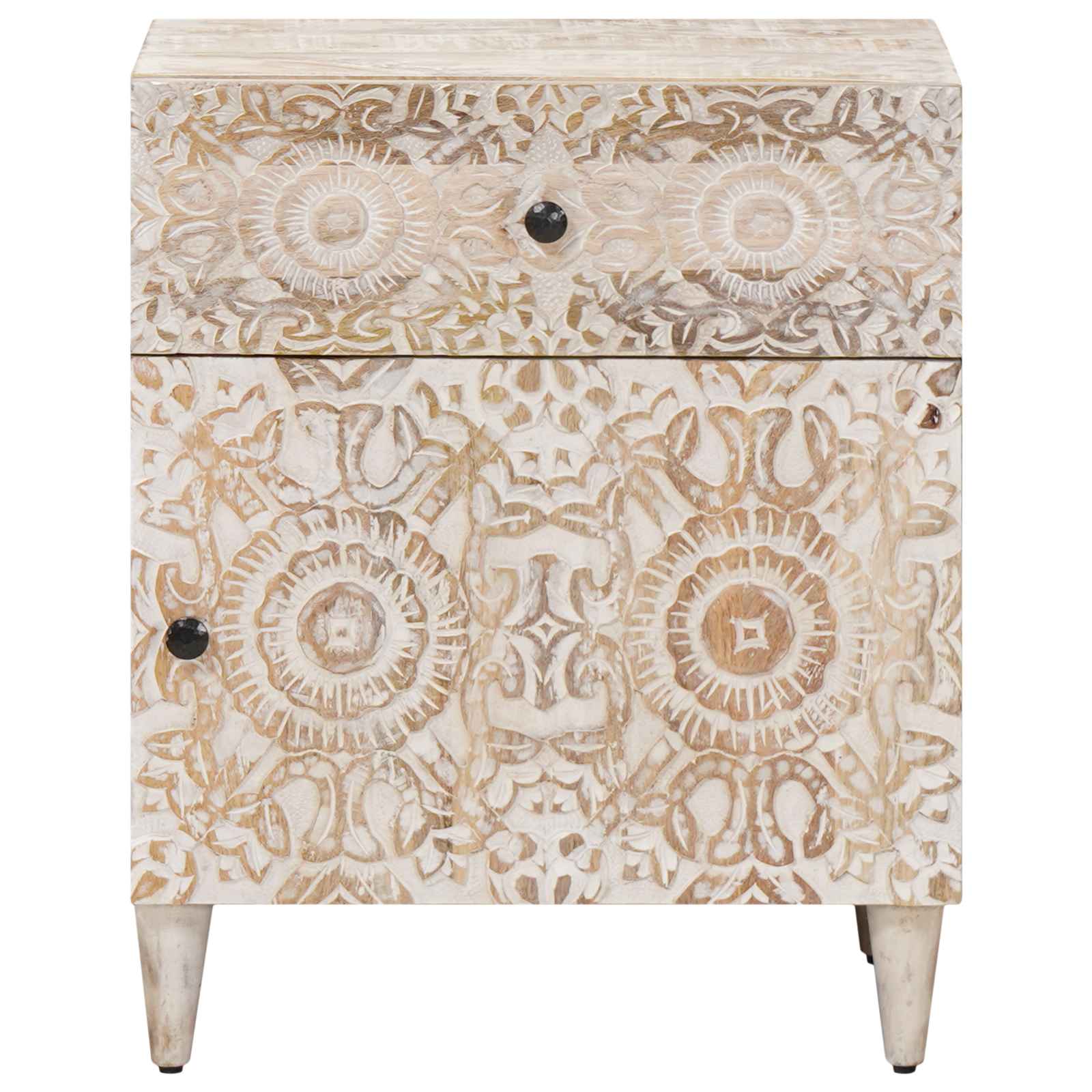 Armoire de lit Blanc 50 x 33 x 60 cm Bois de mangue massif - XIOS
