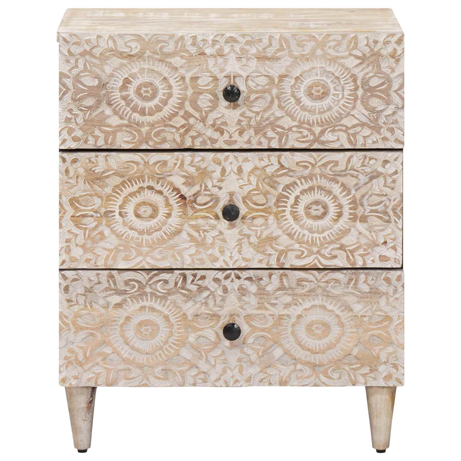 Armoire de lit Blanc 50 x 33 x 60 cm Bois de mangue massif - XIOS
