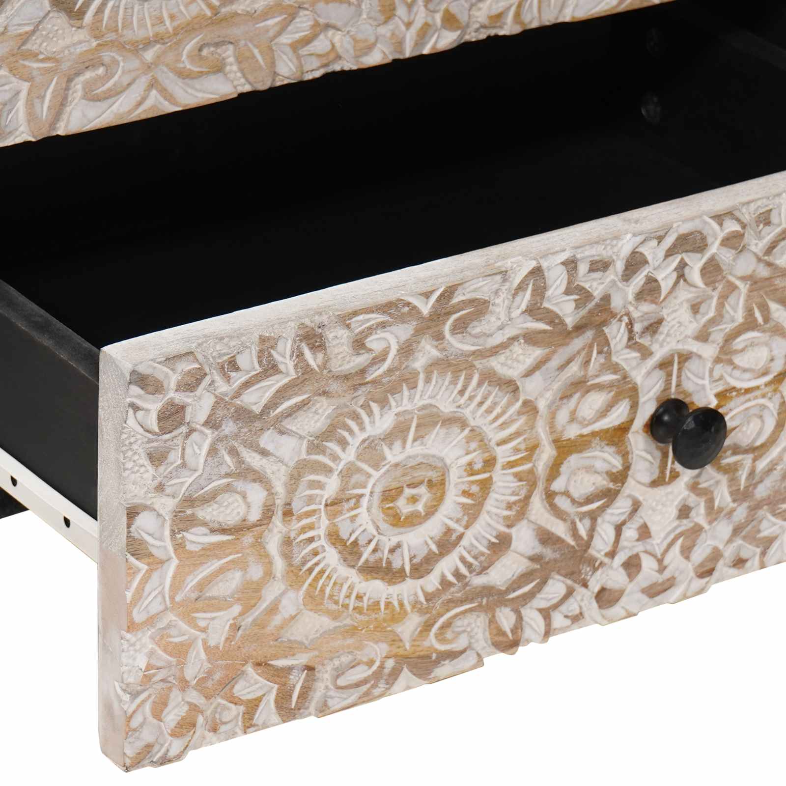 Armoire de lit Blanc 50 x 33 x 60 cm Bois de mangue massif - XIOS