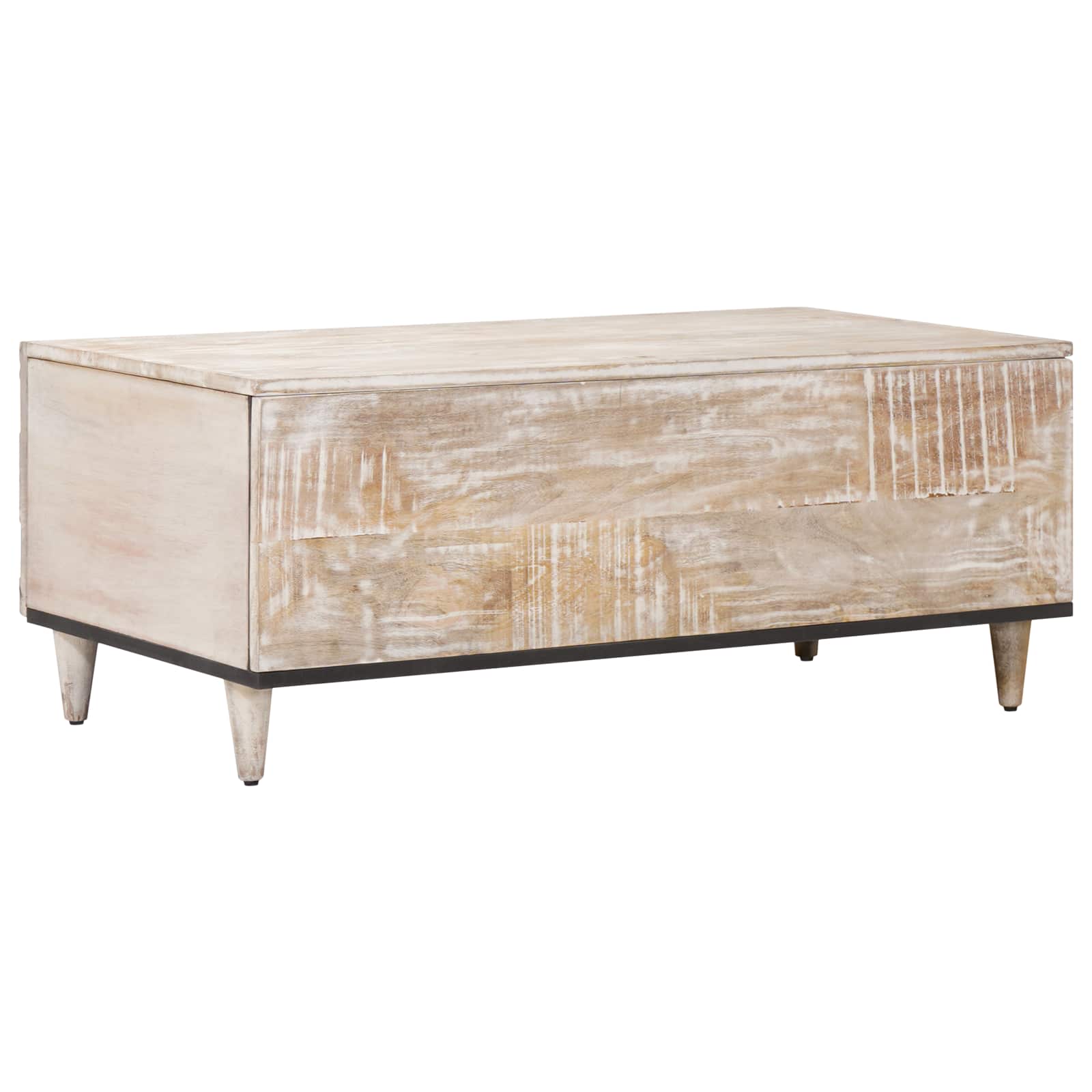 Table basse Blanc 100 x 54 x 40 cm Bois de mangue massif - XIOS
