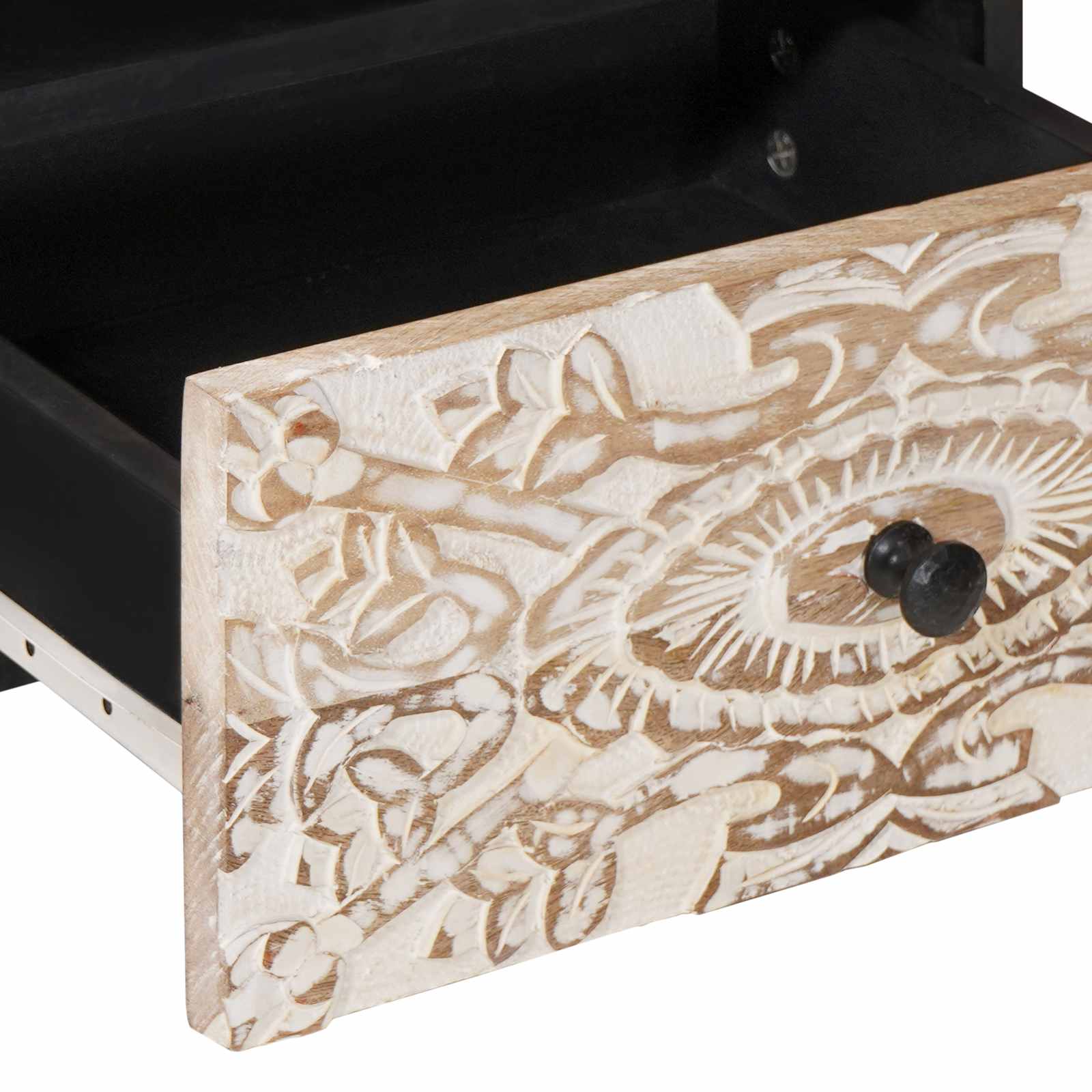 Table basse Blanc 80 x 54 x 40 cm Bois de mangue massif - XIOS