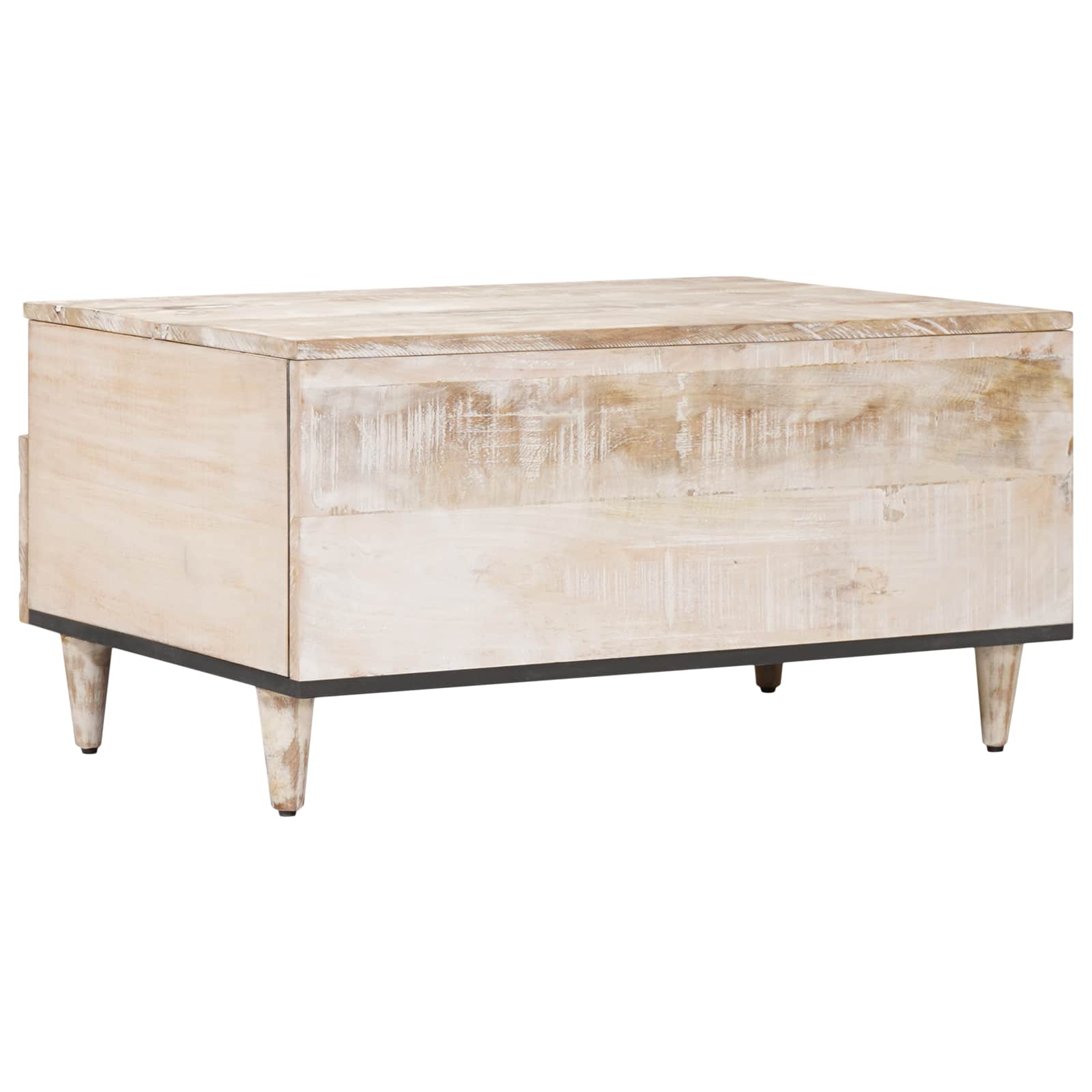Table basse Blanc 80 x 54 x 40 cm Bois de mangue massif - XIOS