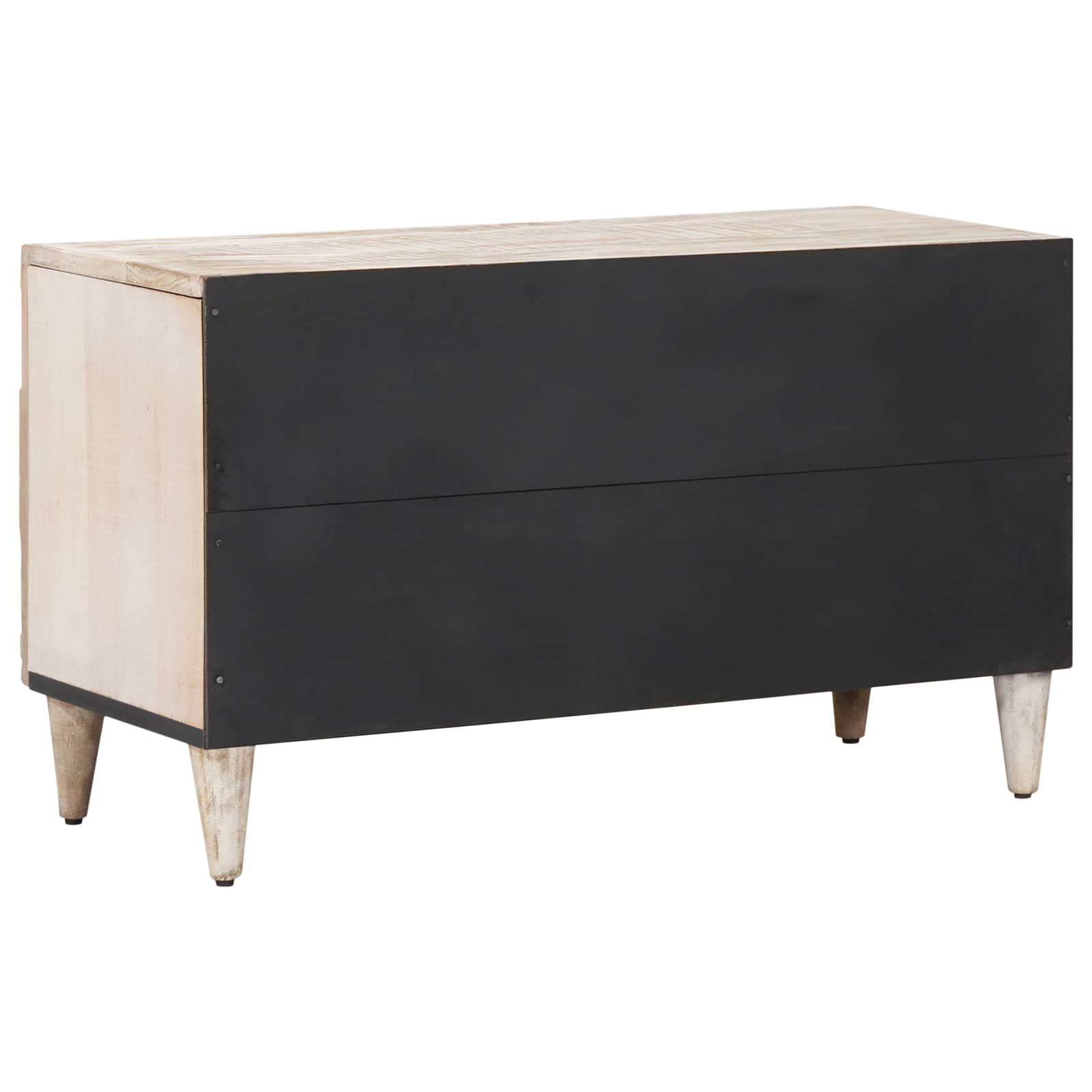 Meuble TV Blanc 80 x 31,5 x 46 cm Bois de mangue massif - XIOS