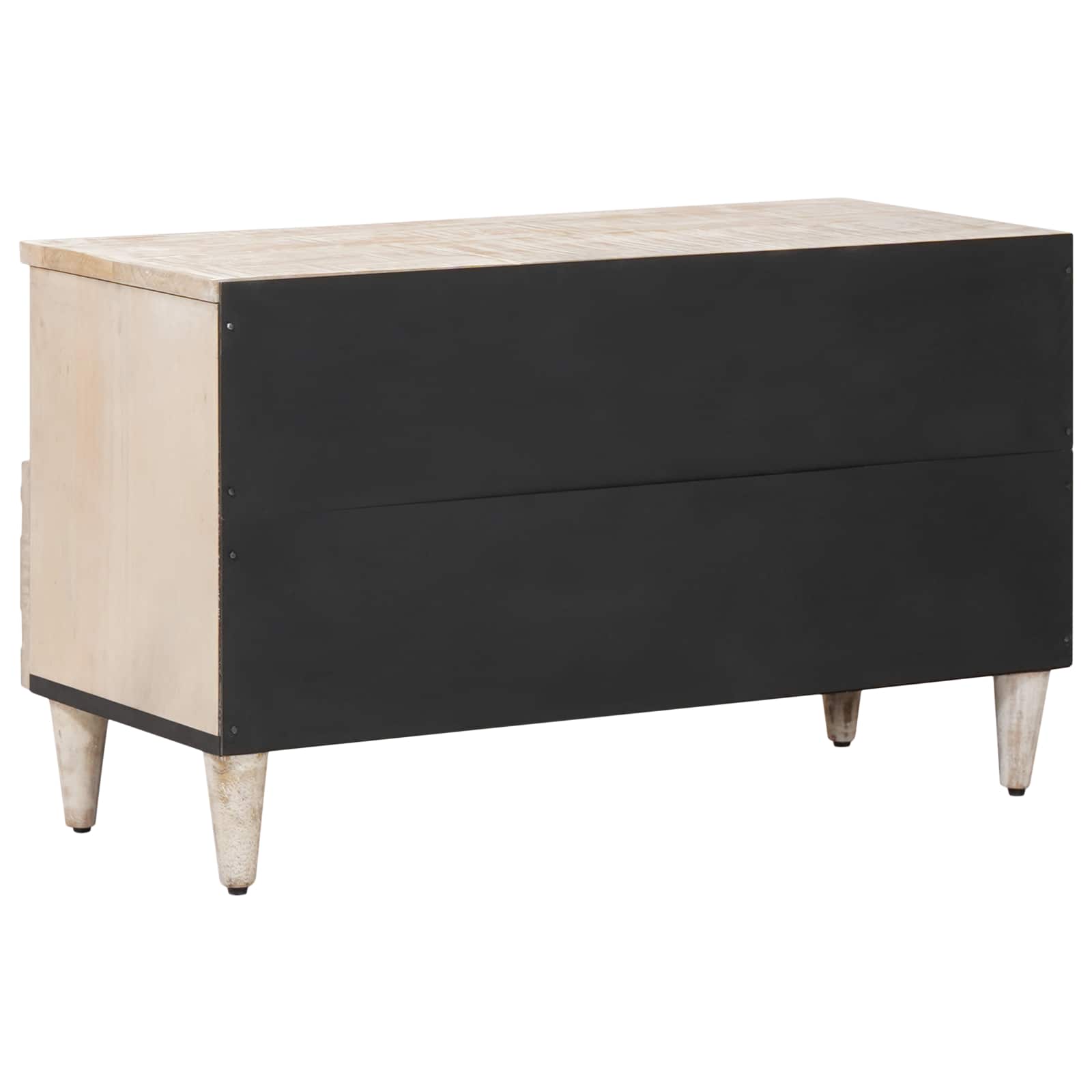 Meuble TV Blanc 80 x 33,5 x 46 cm Bois de mangue massif - XIOS