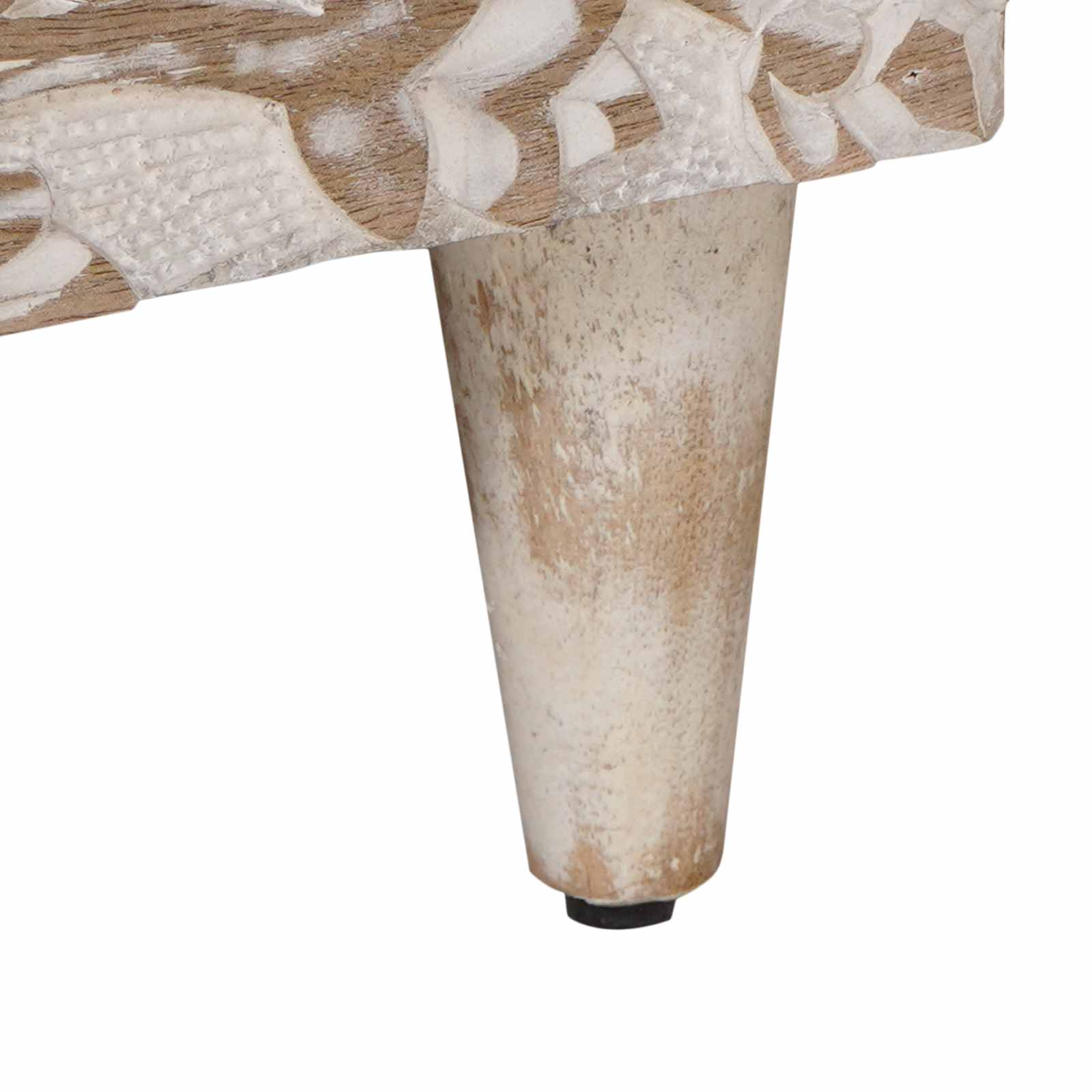 Meuble TV Blanc 100 x 33,5 x 46 cm Bois de mangue massif - XIOS