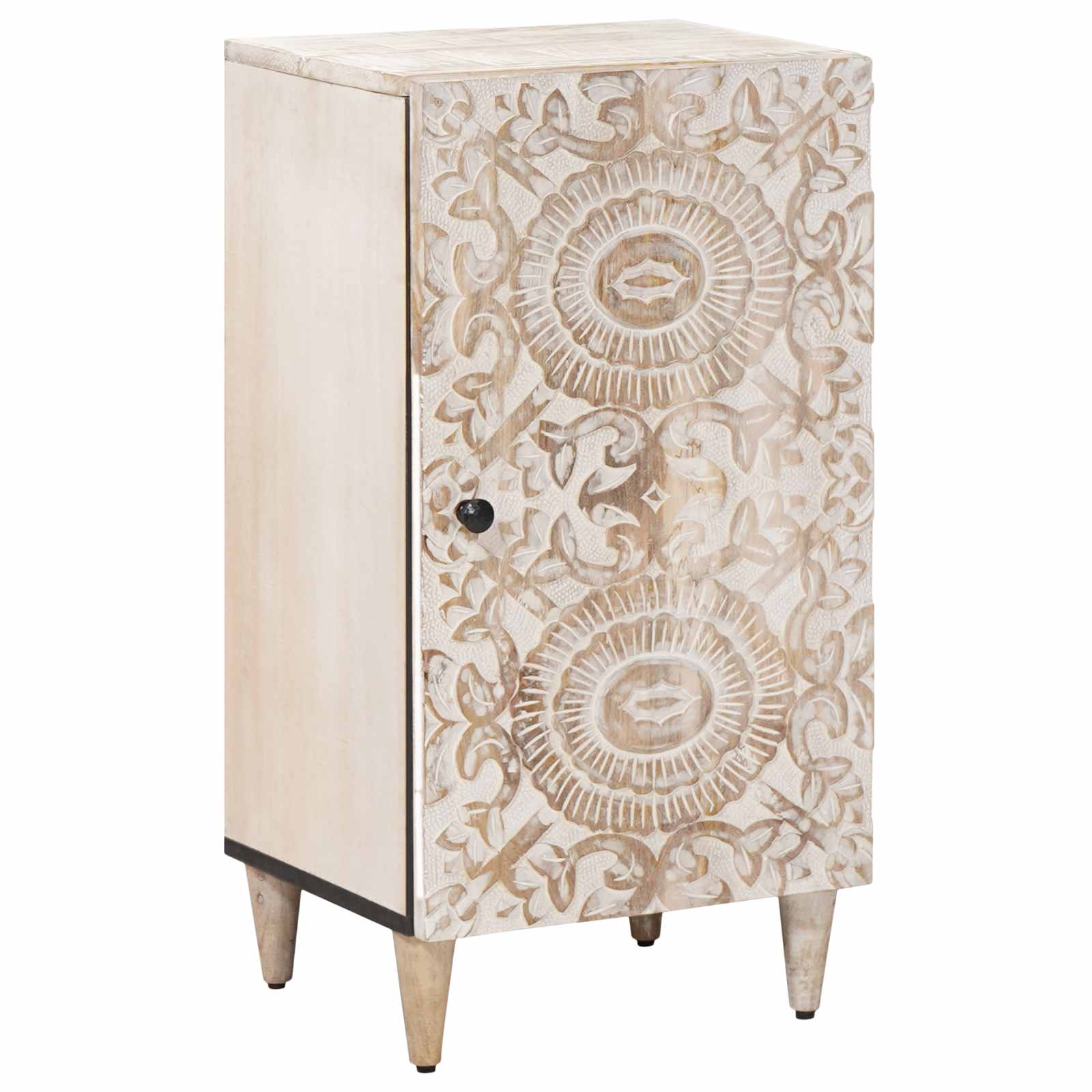 Buffet avec porte Blanc 40 x 33,5 x 75 cm Bois de mangue massif - XIOS