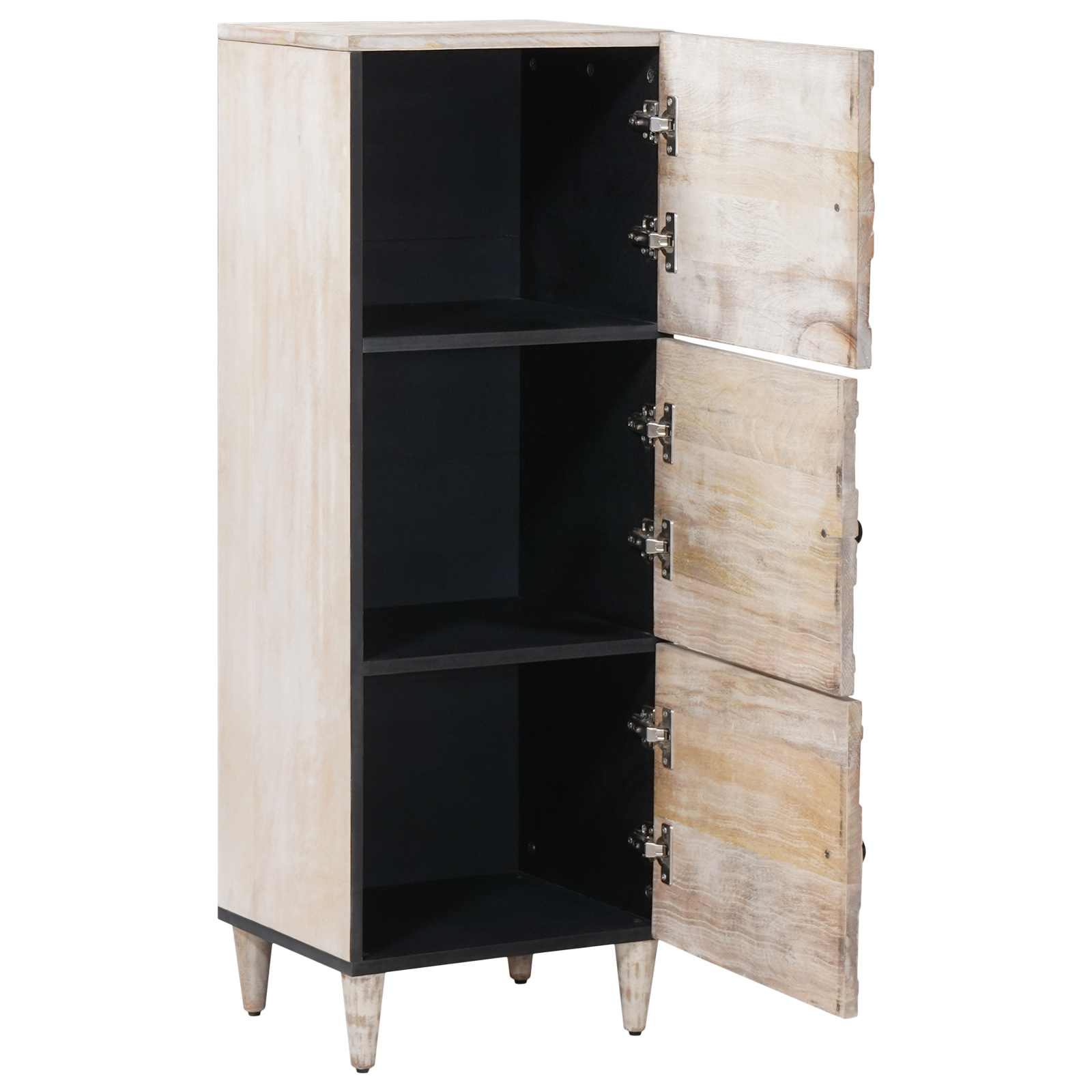 Buffet Haut Blanc 40 x 33,5 x 110 cm Bois de mangue massif - XIOS