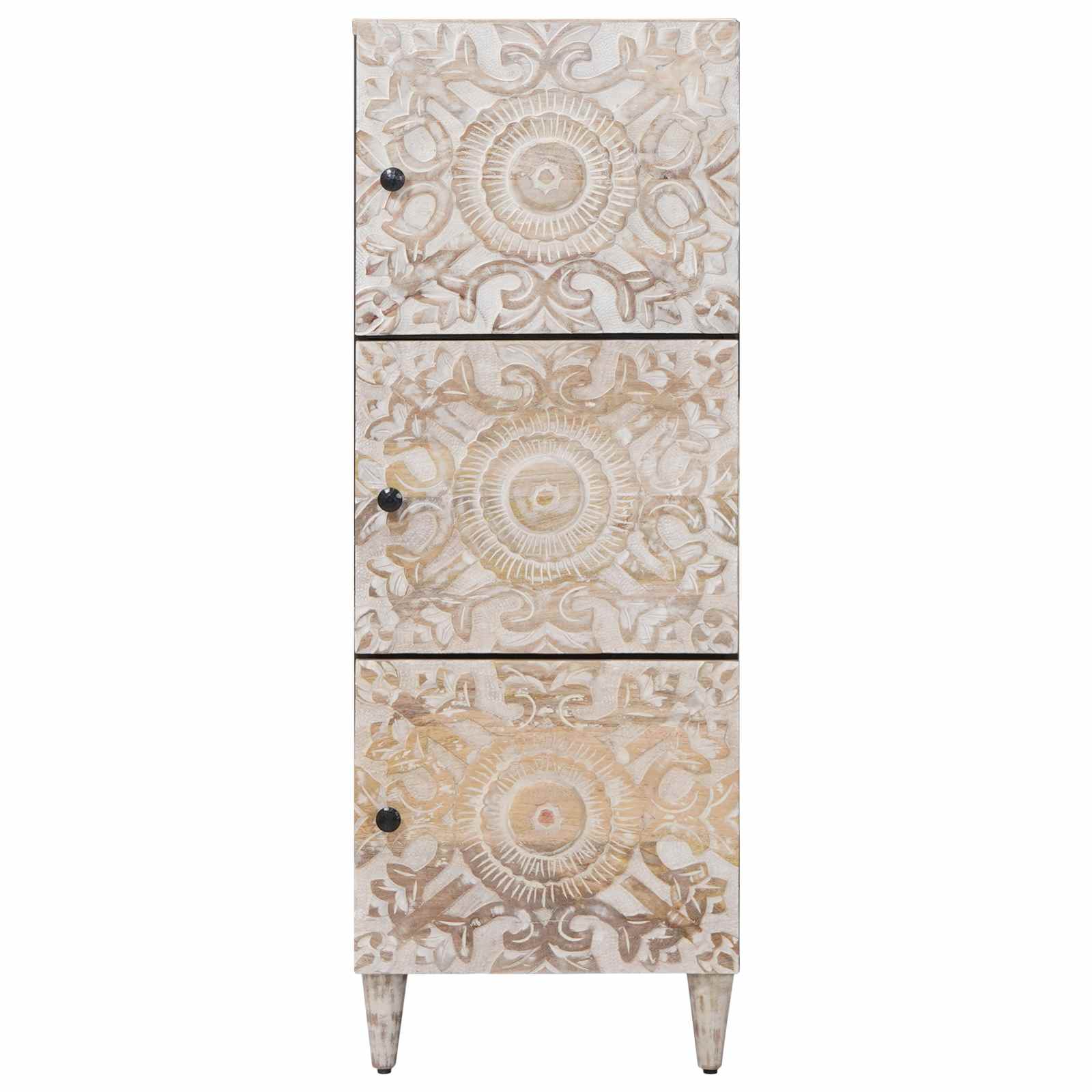 Buffet Haut Blanc 40 x 33,5 x 110 cm Bois de mangue massif - XIOS