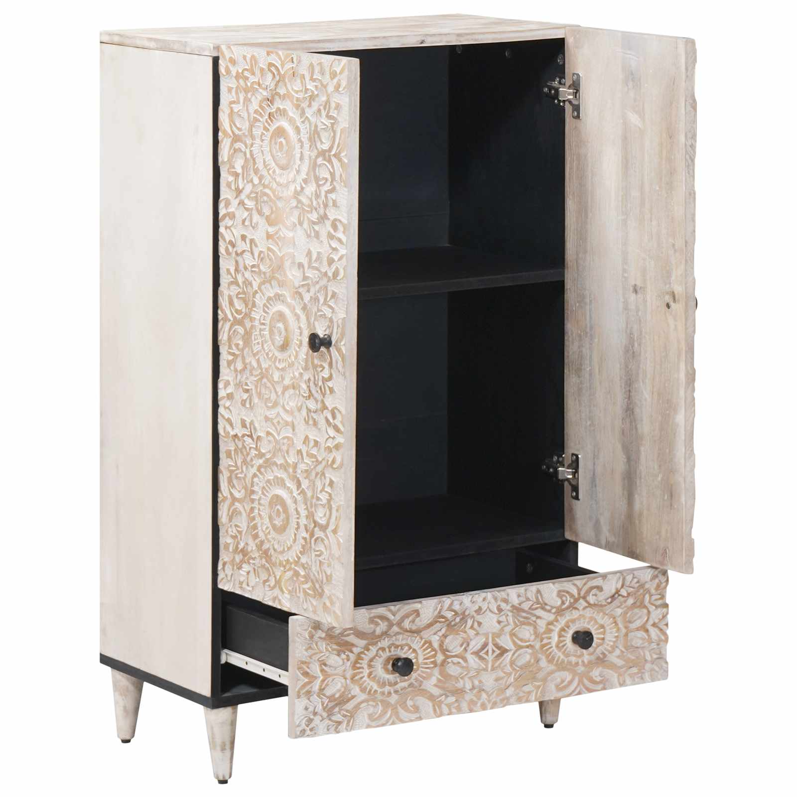 Buffet Haut Blanc 60 x 33,5 x 100 cm Bois de mangue massif - XIOS