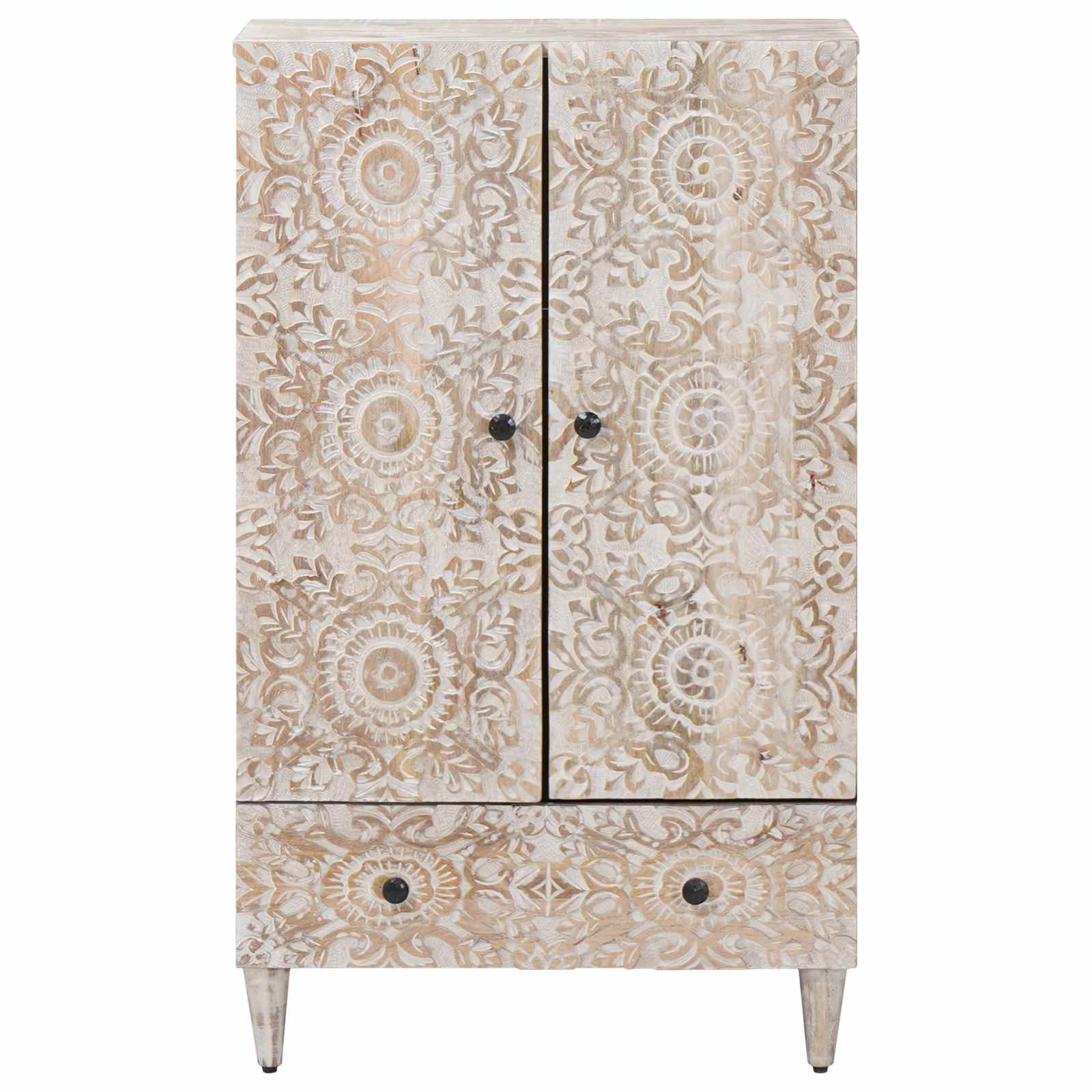 Buffet Haut Blanc 60 x 33,5 x 100 cm Bois de mangue massif - XIOS