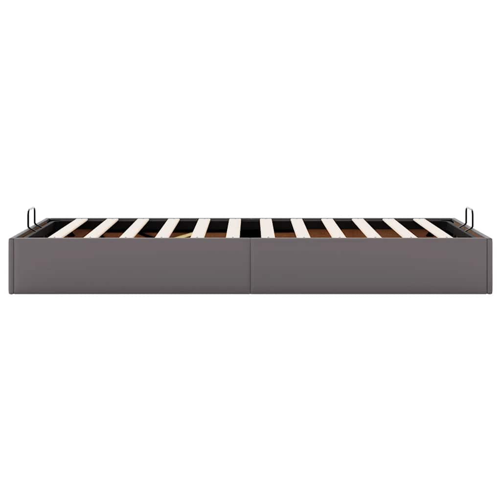 Cadre de lit ottoman sans matelas gris 90x190 cm similicuir - XIOS