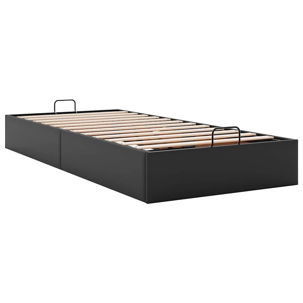 Cadre de lit ottoman sans matelas noir 90x200 cm similicuir - XIOS