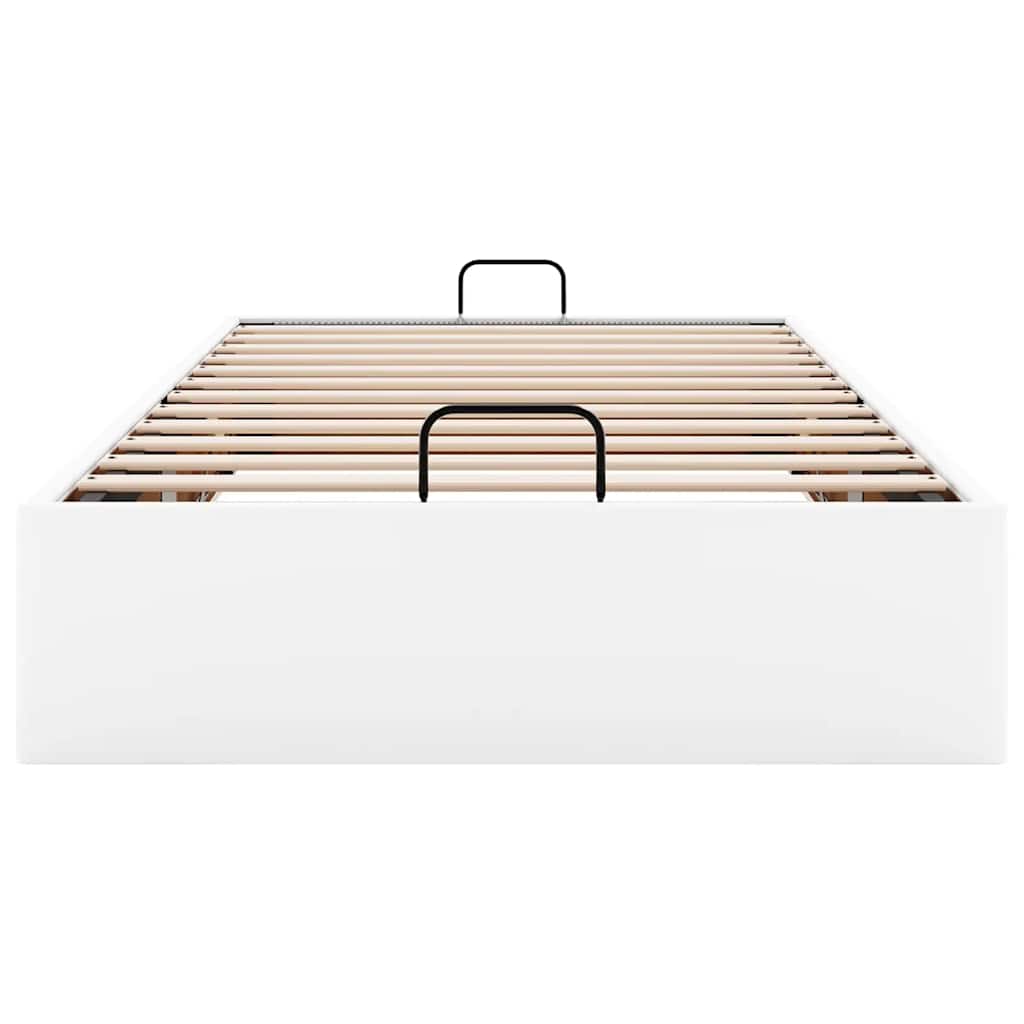 Cadre de lit ottoman sans matelas blanc 90x200 cm similicuir