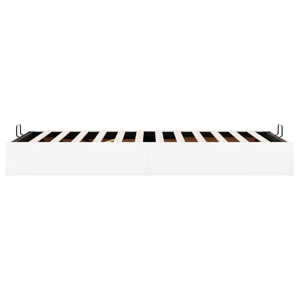 Cadre de lit ottoman sans matelas blanc 90x200 cm similicuir