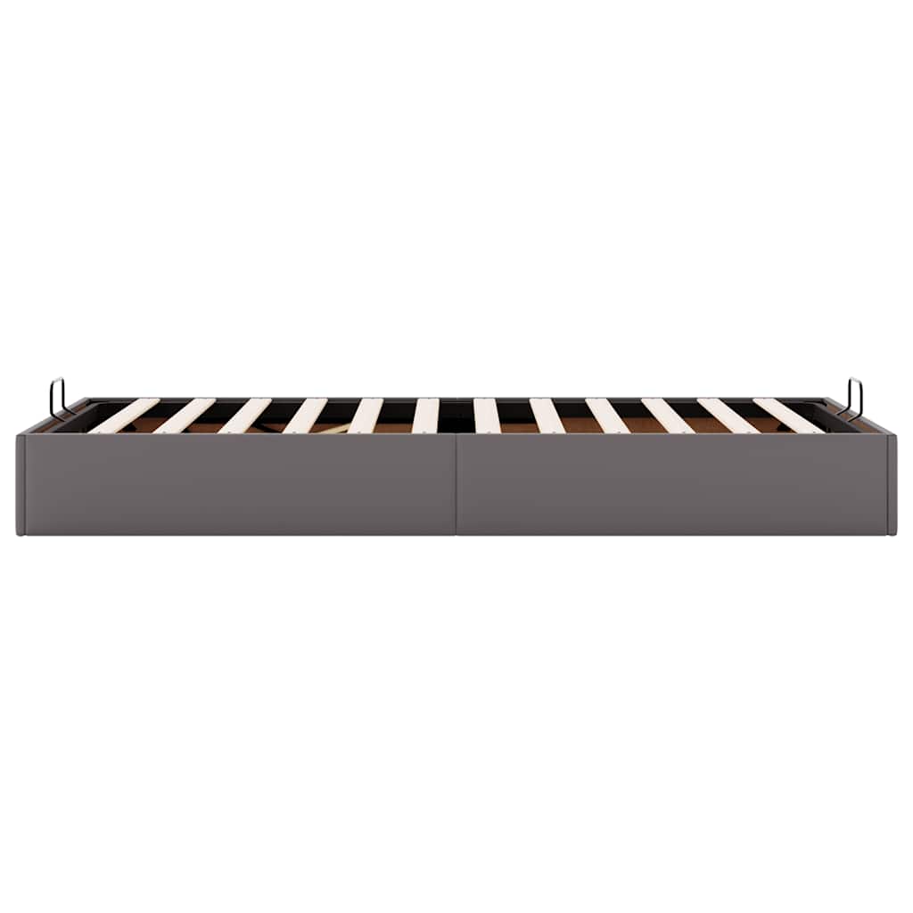 Cadre de lit ottoman sans matelas gris 100x200 cm similicuir - XIOS
