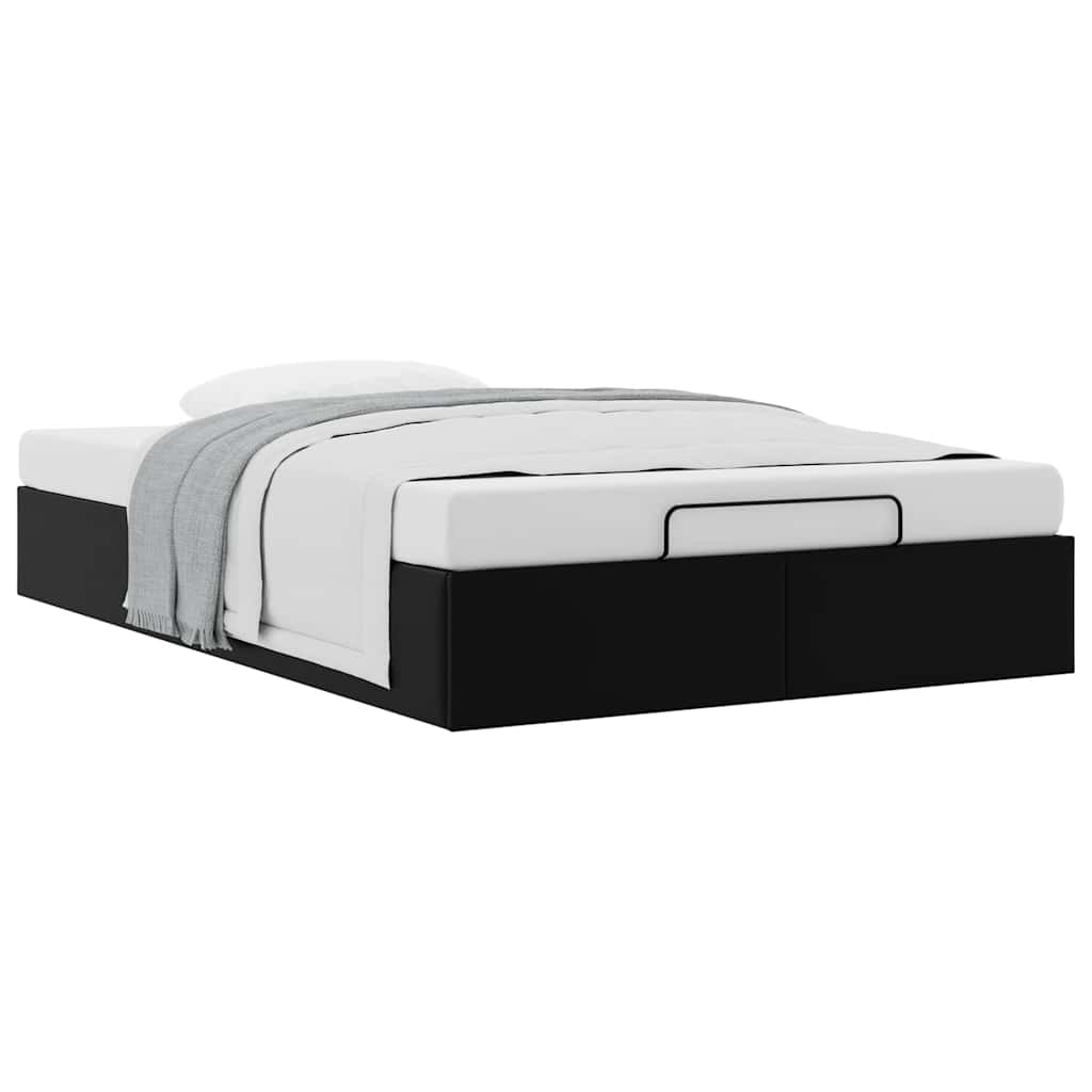 Cadre de lit ottoman sans matelas noir 120x190 cm similicuir - XIOS