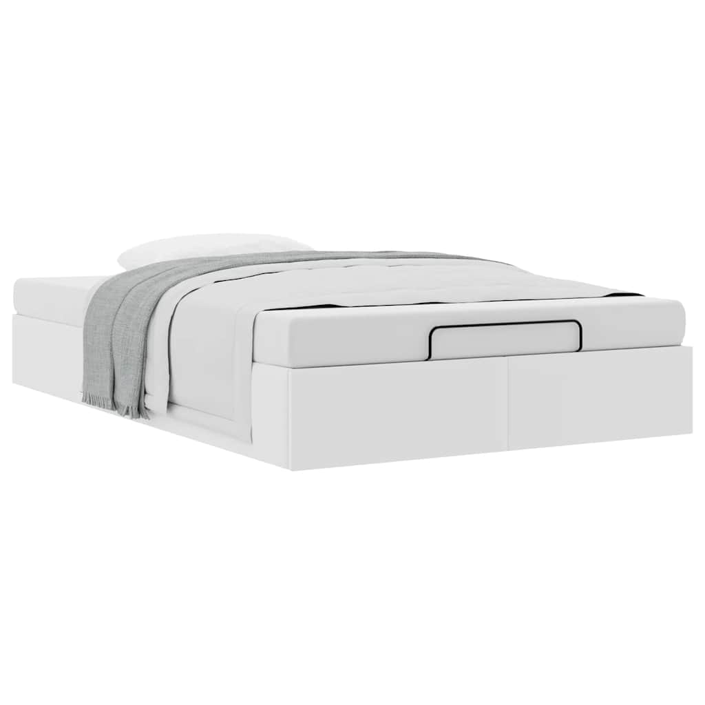 Cadre de lit ottoman sans matelas blanc 120x190 cm similicuir - XIOS