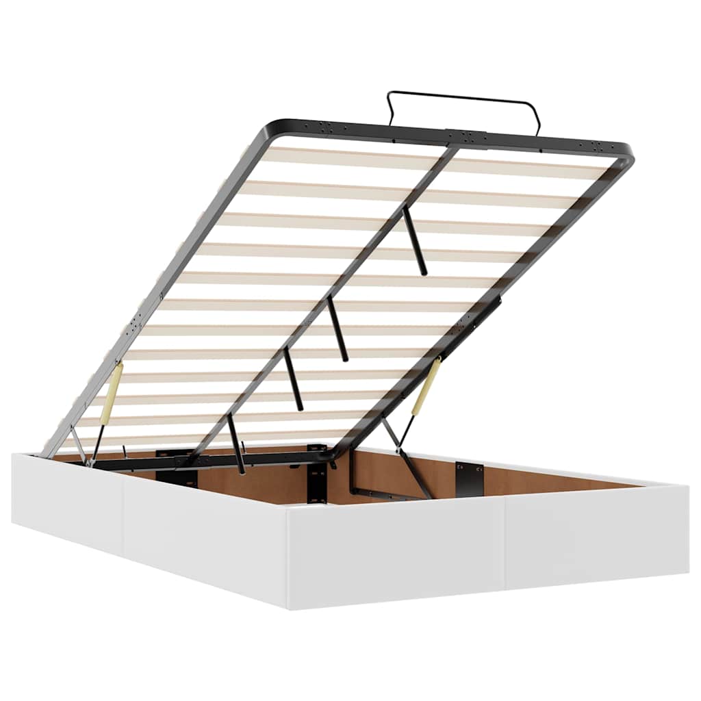 Cadre de lit ottoman sans matelas blanc 120x190 cm similicuir - XIOS