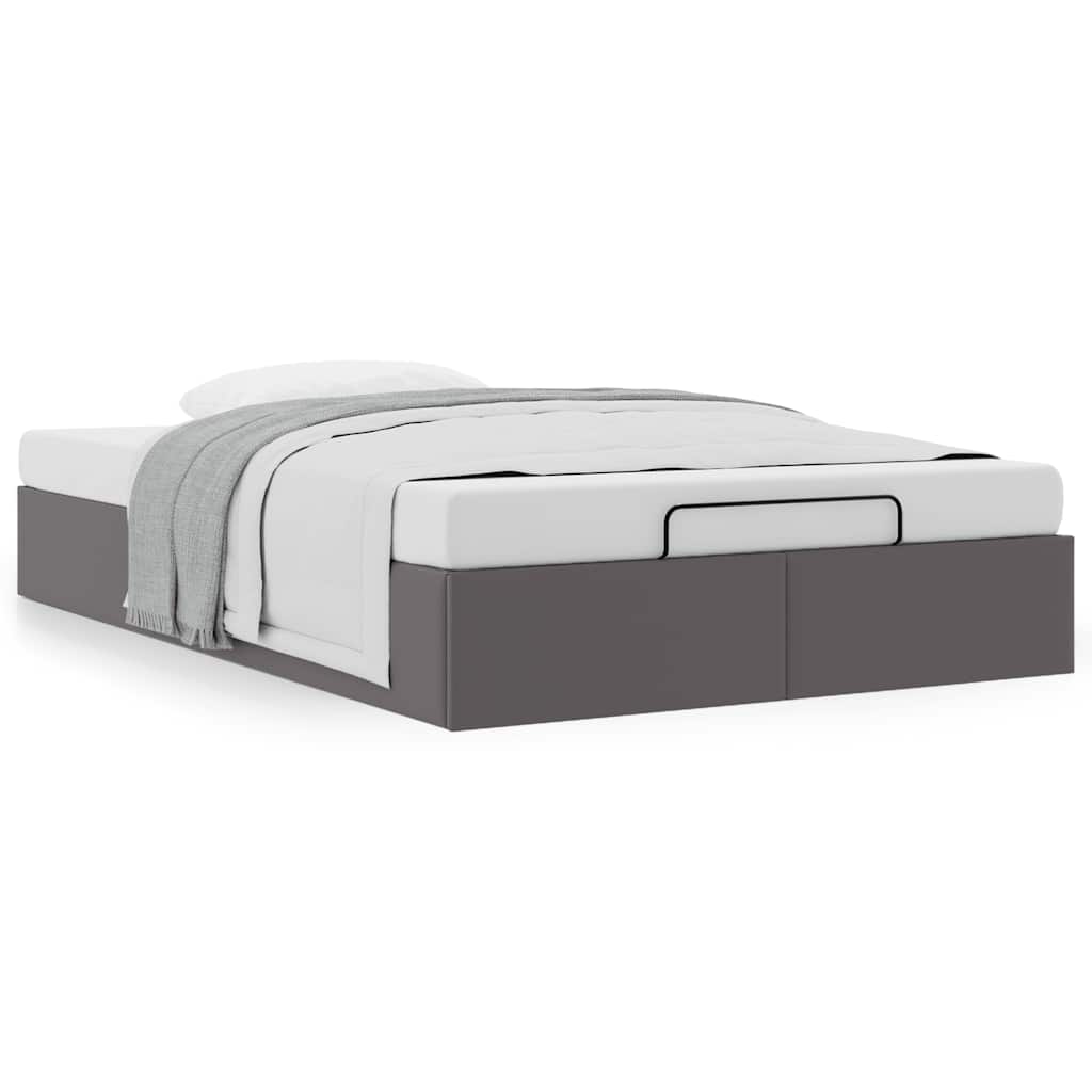 Cadre de lit ottoman sans matelas gris 120x190 cm similicuir - XIOS
