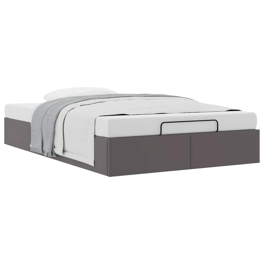 Cadre de lit ottoman sans matelas gris 120x190 cm similicuir - XIOS