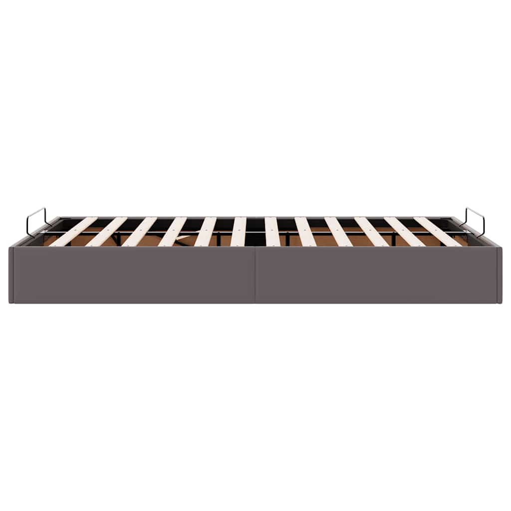 Cadre de lit ottoman sans matelas gris 120x190 cm similicuir - XIOS