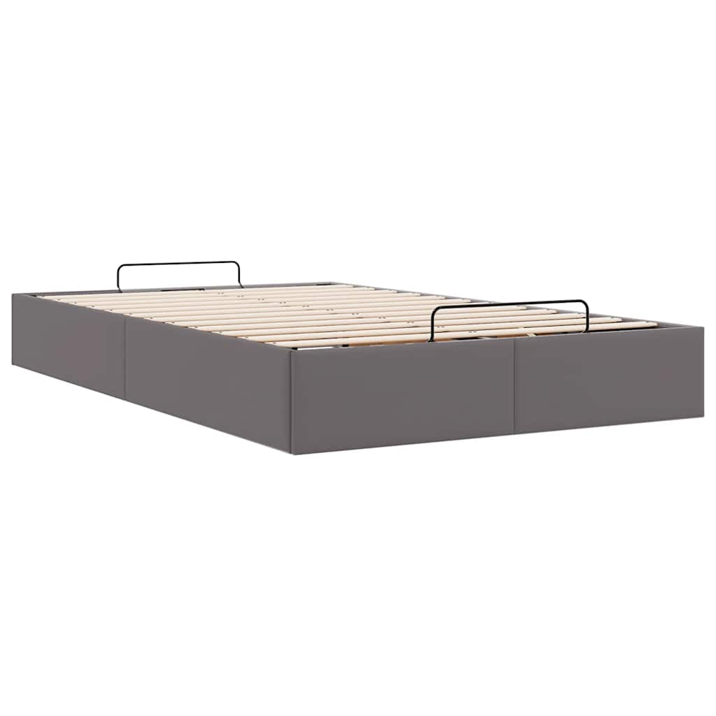 Cadre de lit ottoman sans matelas gris 120x190 cm similicuir - XIOS