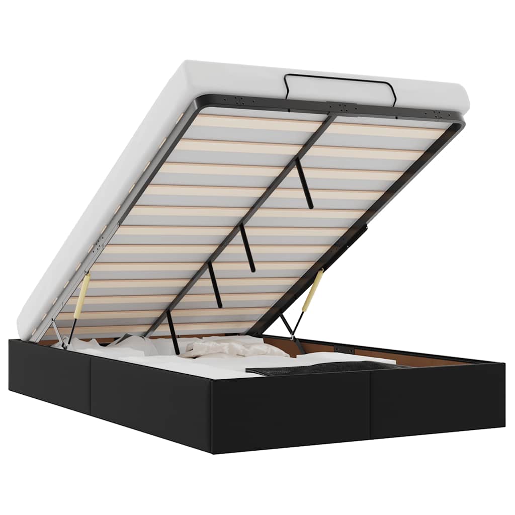 Cadre de lit ottoman sans matelas noir 120x200 cm similicuir - XIOS