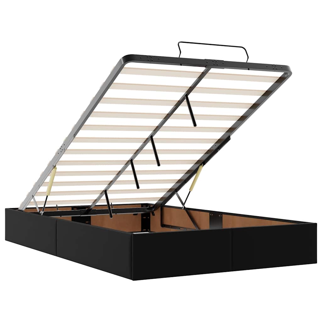 Cadre de lit ottoman sans matelas noir 120x200 cm similicuir - XIOS