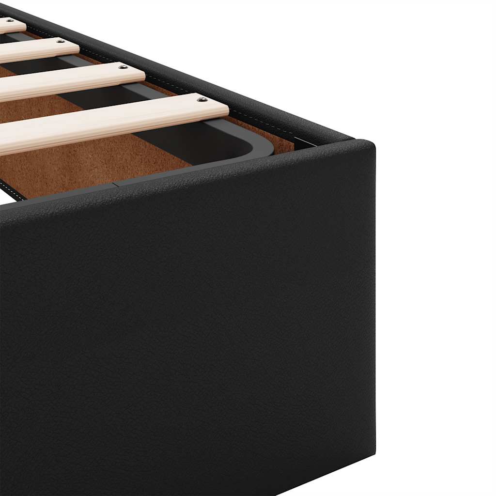 Cadre de lit ottoman sans matelas noir 120x200 cm similicuir - XIOS