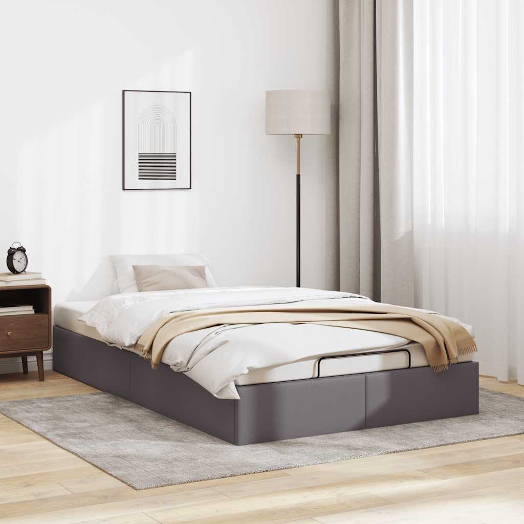 Cadre de lit ottoman sans matelas gris 120x200 cm similicuir - XIOS