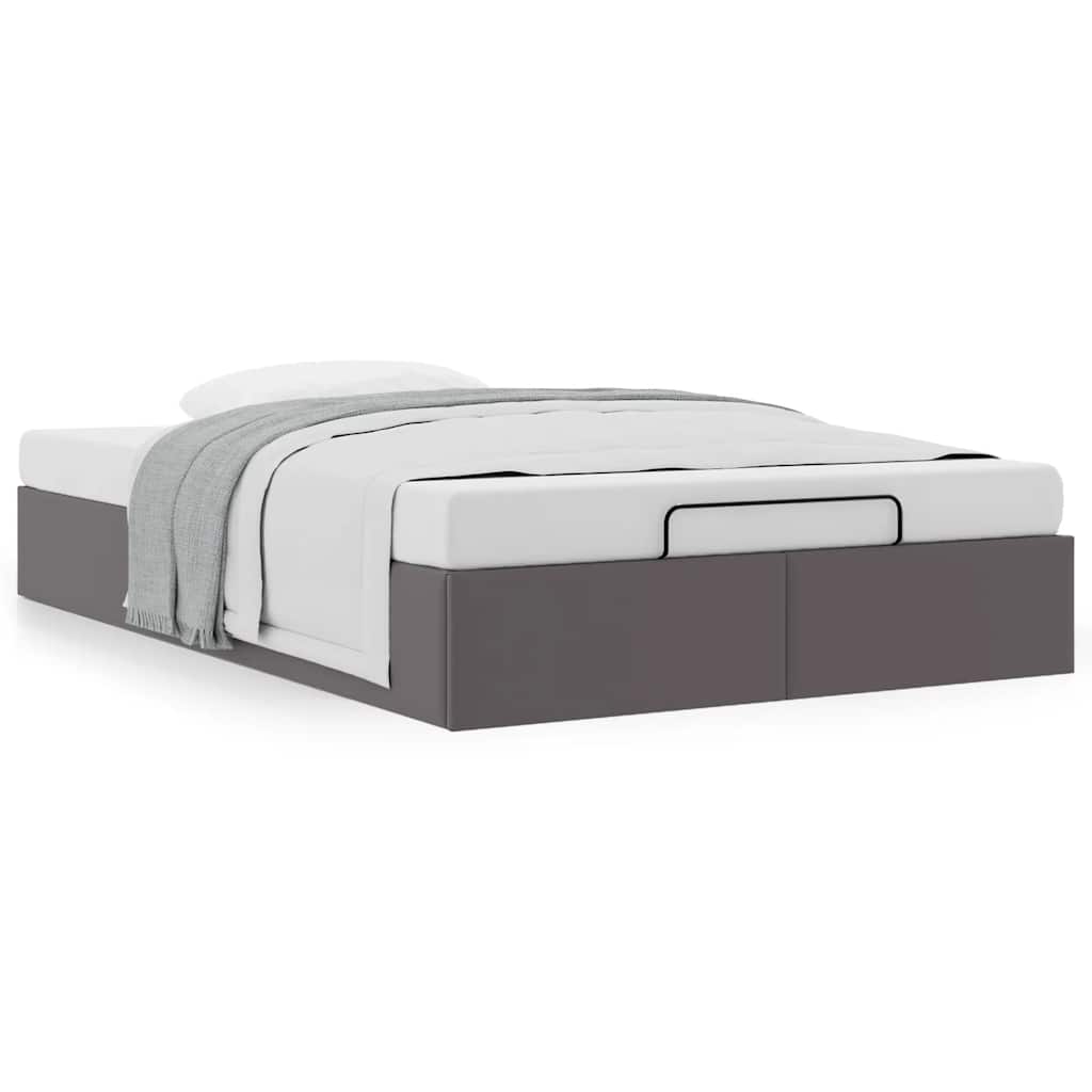 Cadre de lit ottoman sans matelas gris 120x200 cm similicuir - XIOS