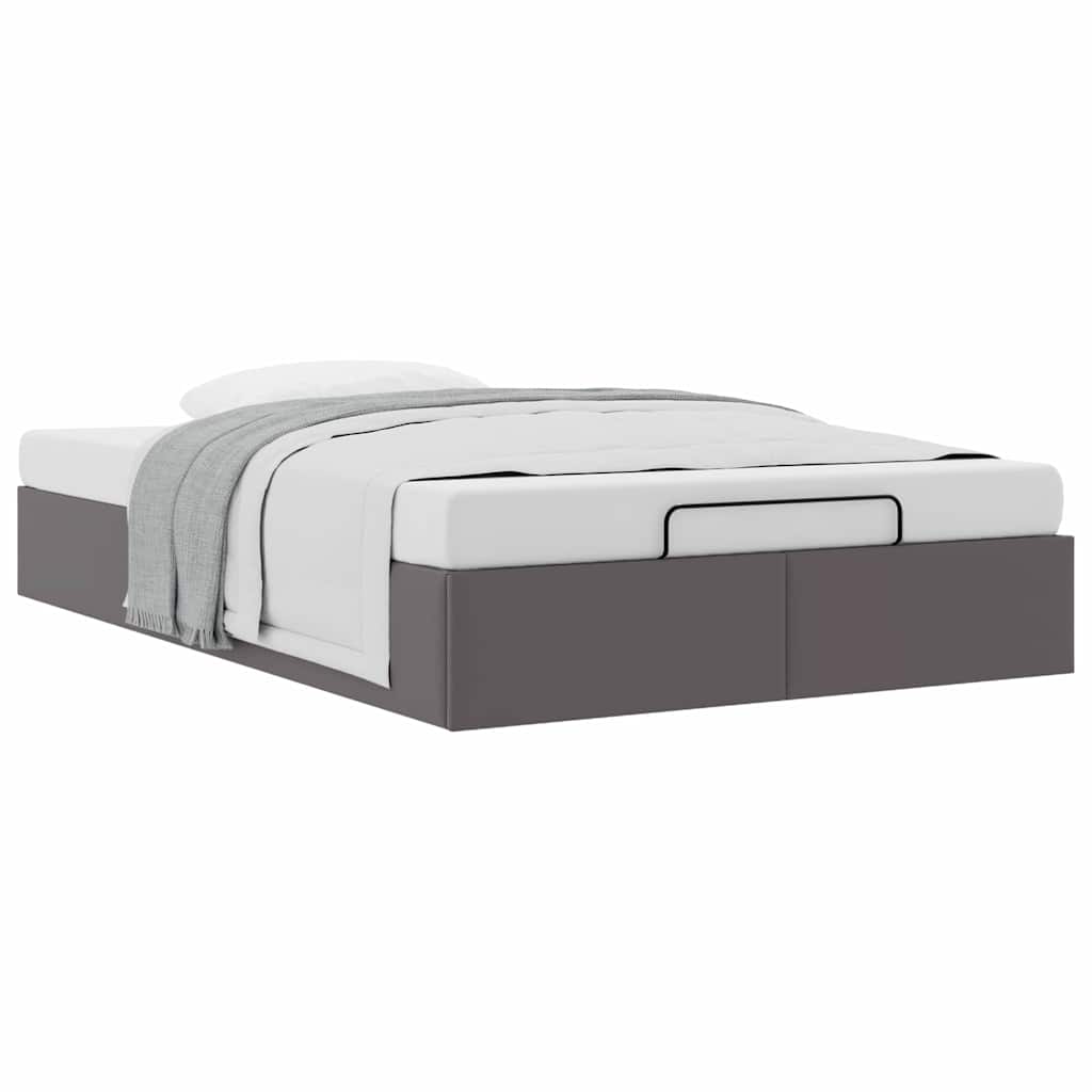 Cadre de lit ottoman sans matelas gris 120x200 cm similicuir - XIOS