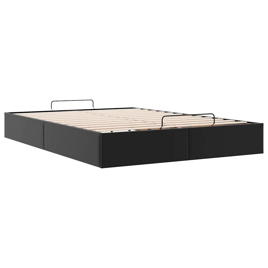 Cadre de lit ottoman sans matelas noir 140x190 cm similicuir - XIOS
