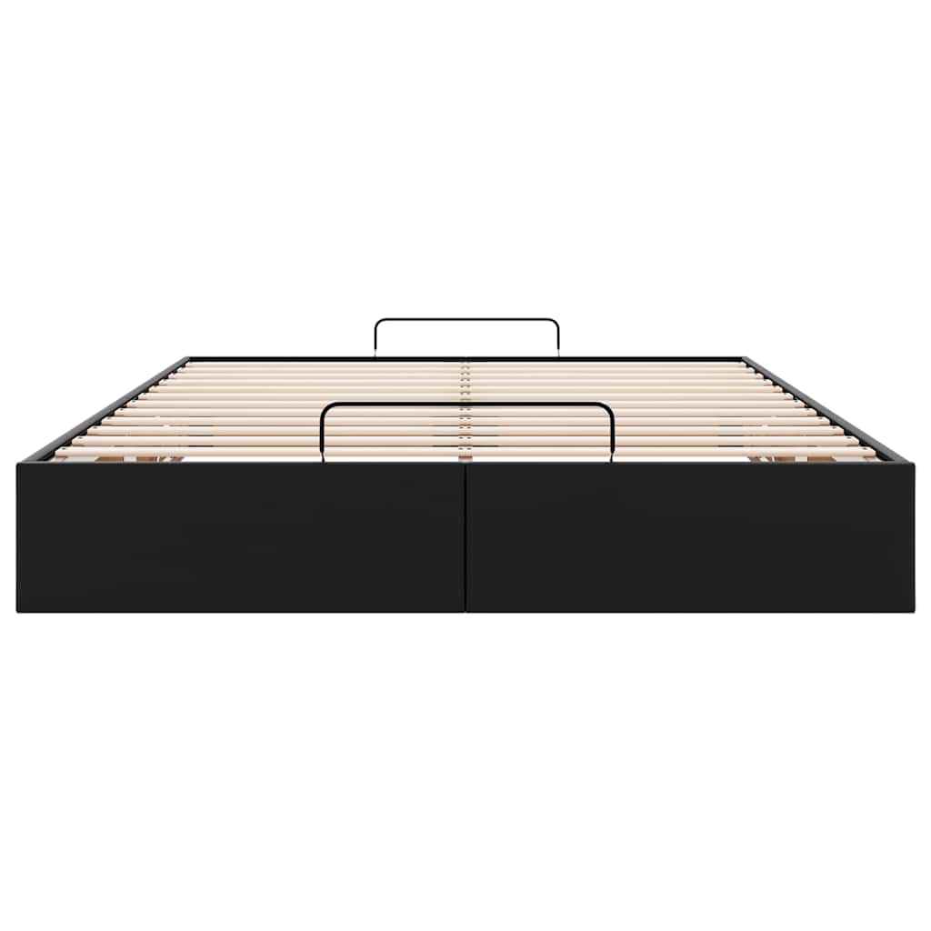 Cadre de lit ottoman sans matelas noir 140x190 cm similicuir - XIOS
