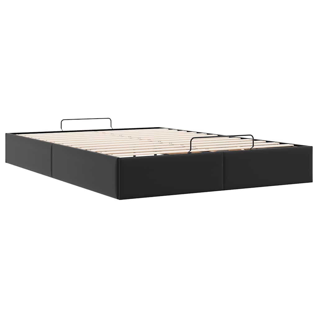 Cadre de lit ottoman sans matelas noir 140x190 cm similicuir - XIOS