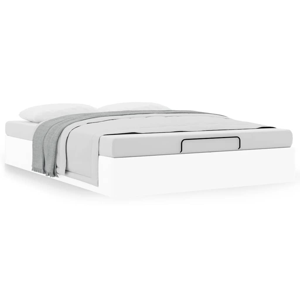 Cadre de lit ottoman sans matelas blanc 140x190 cm similicuir - XIOS