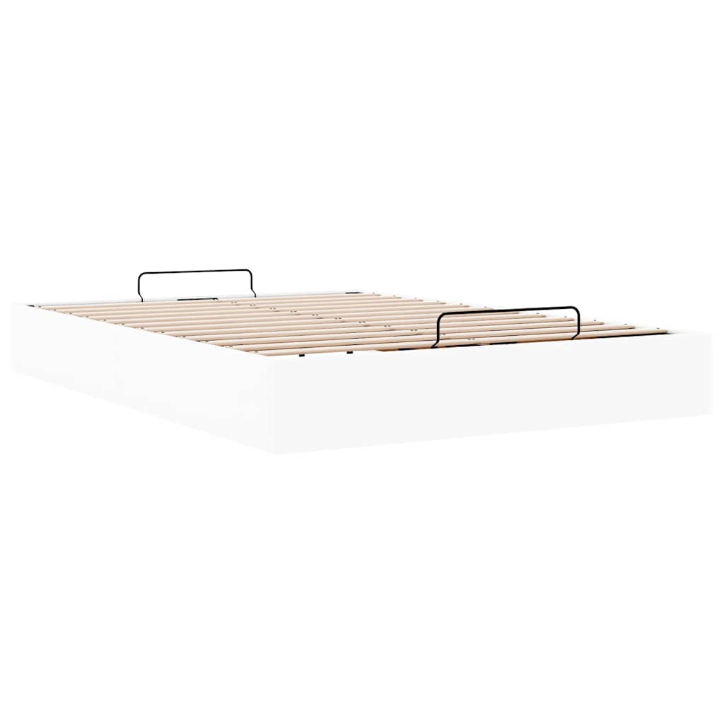 Cadre de lit ottoman sans matelas blanc 140x190 cm similicuir - XIOS