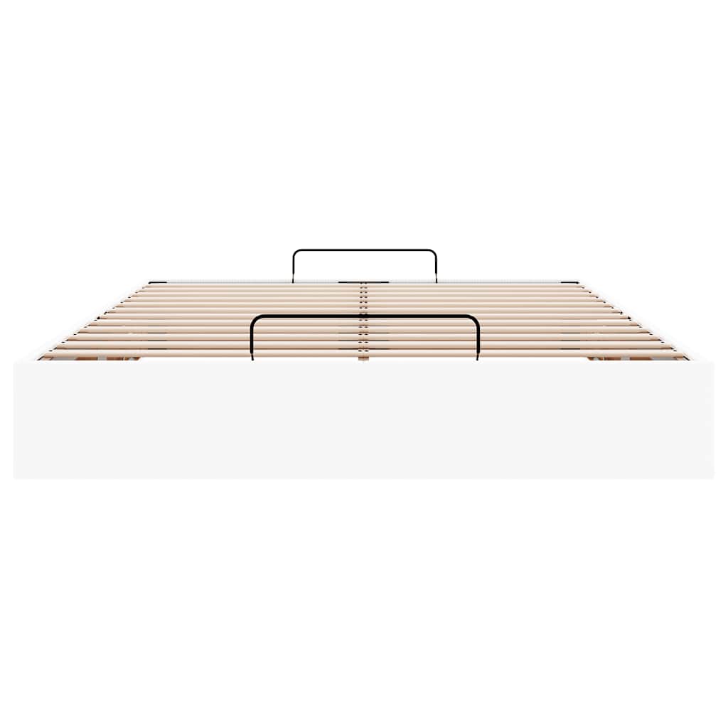Cadre de lit ottoman sans matelas blanc 140x190 cm similicuir - XIOS