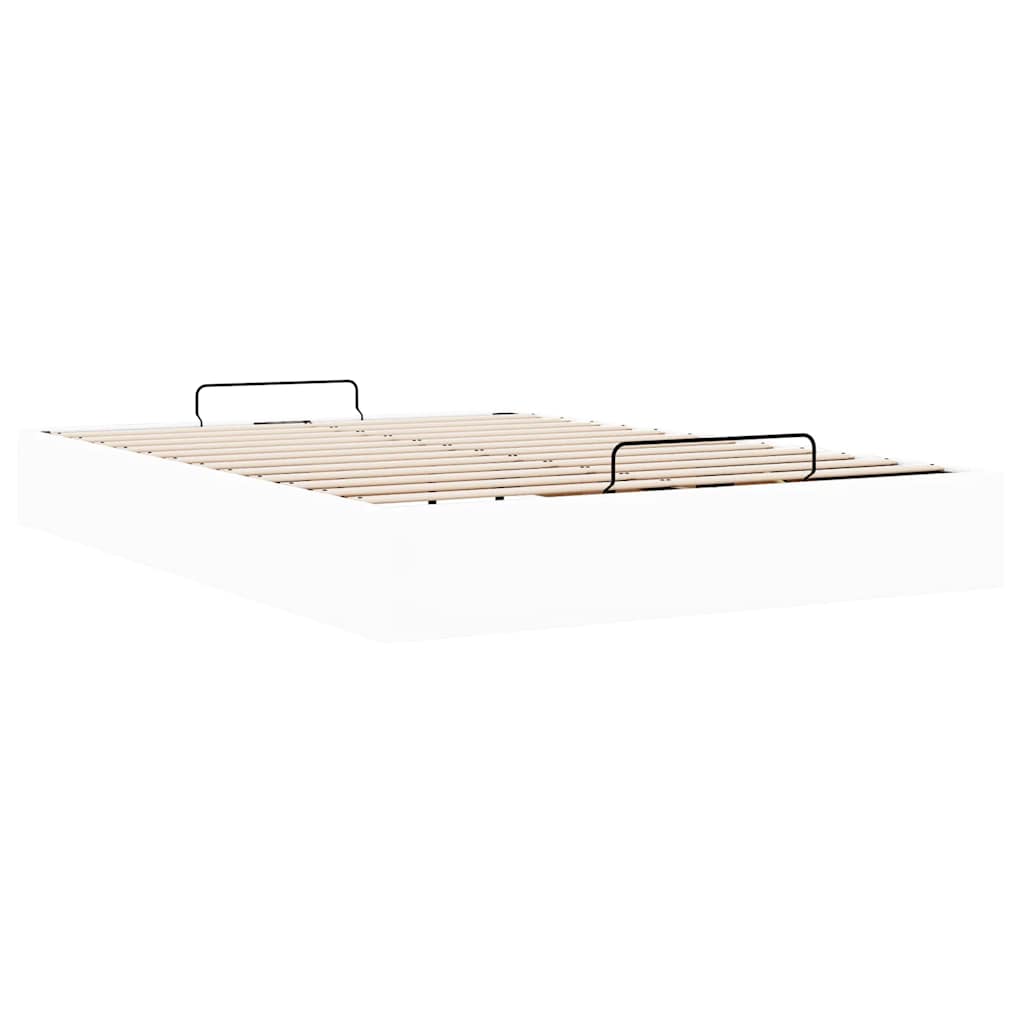 Cadre de lit ottoman sans matelas blanc 140x190 cm similicuir - XIOS