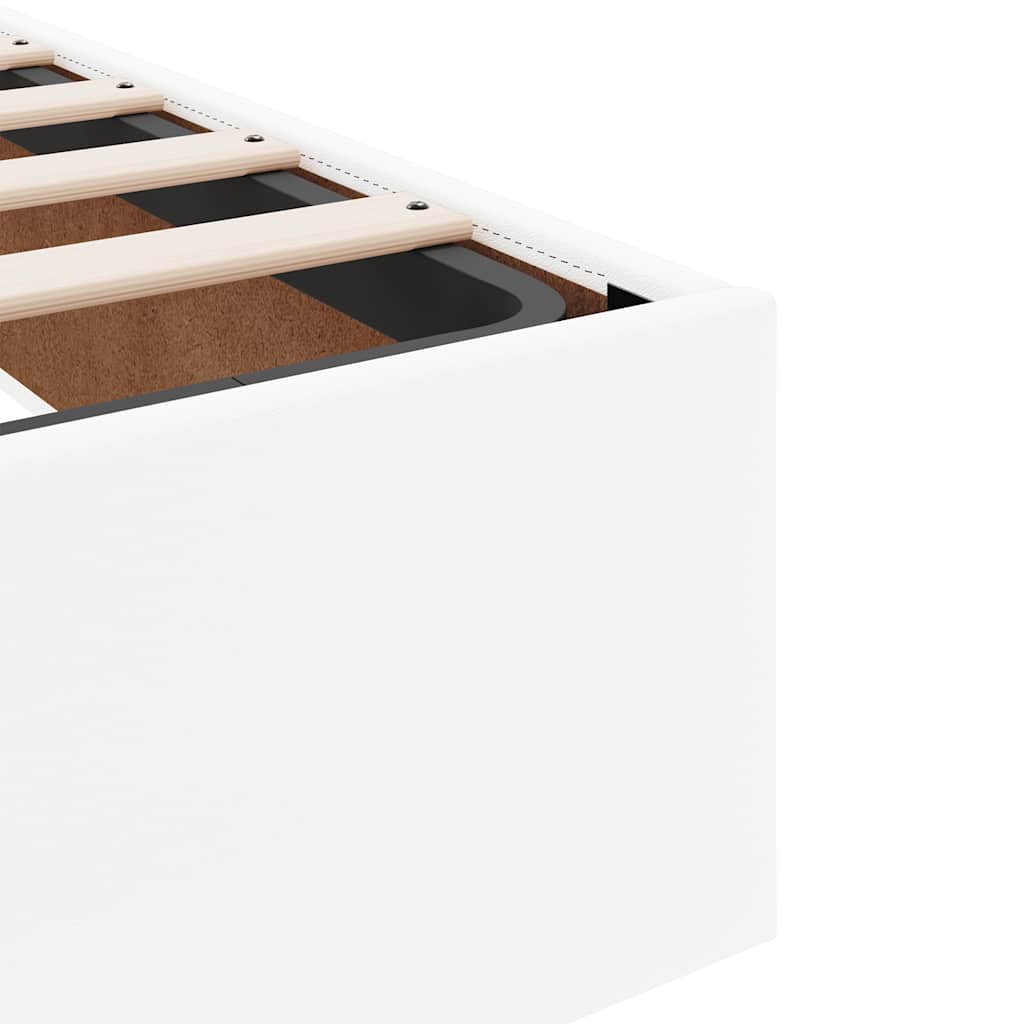 Cadre de lit ottoman sans matelas blanc 140x190 cm similicuir - XIOS