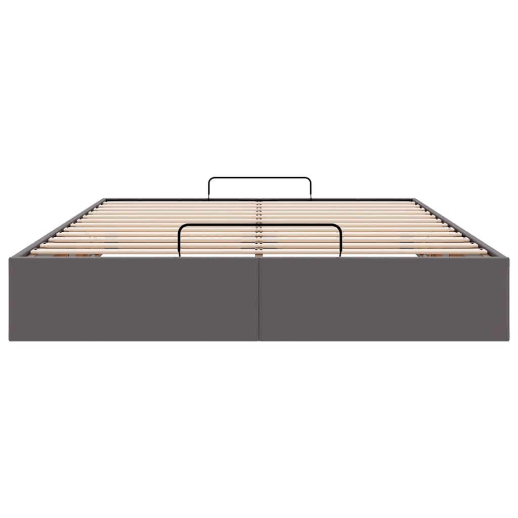 Cadre de lit ottoman sans matelas gris 140x190 cm similicuir - XIOS