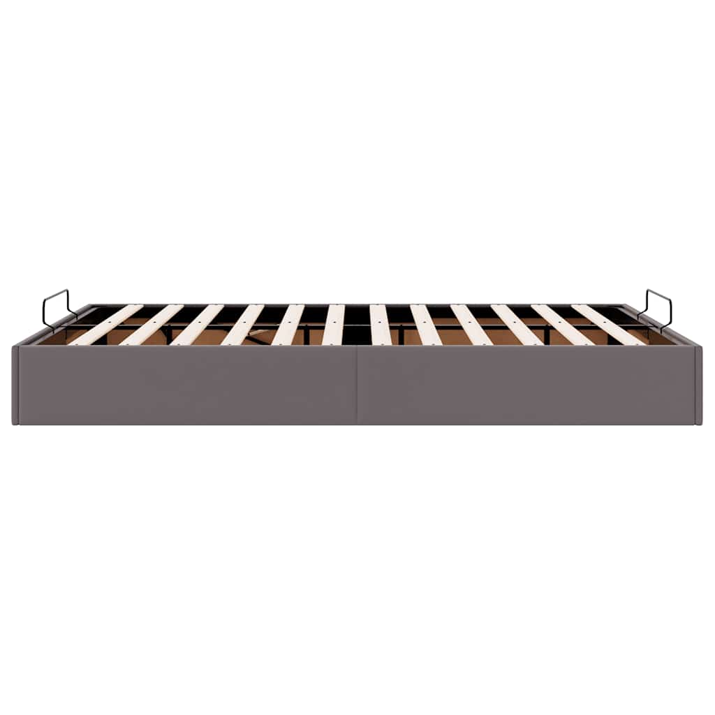 Cadre de lit ottoman sans matelas gris 140x190 cm similicuir - XIOS