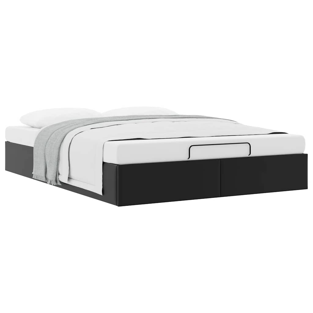 Cadre de lit ottoman sans matelas noir 140x200 cm similicuir - XIOS