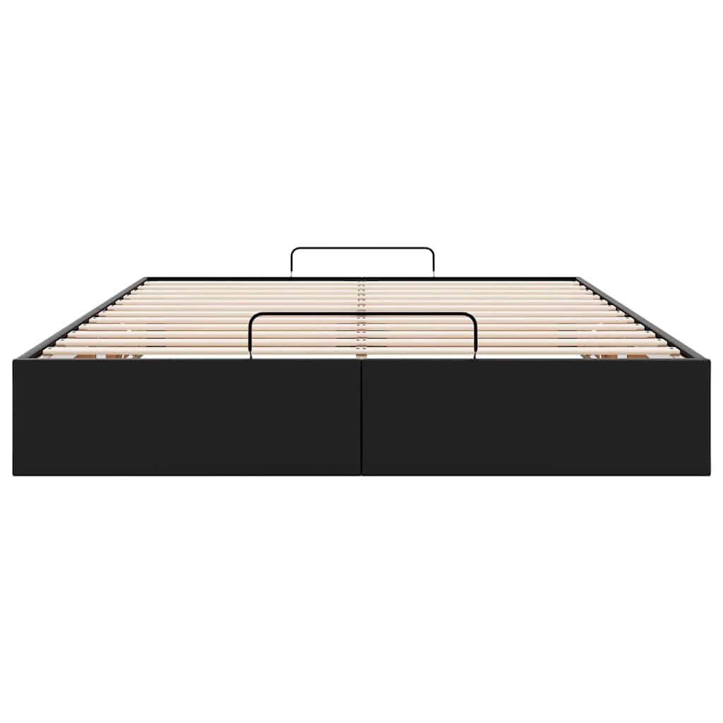Cadre de lit ottoman sans matelas noir 140x200 cm similicuir - XIOS