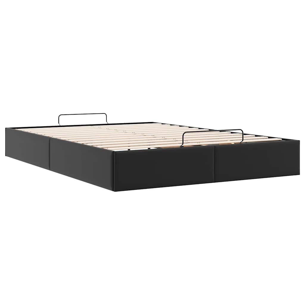 Cadre de lit ottoman sans matelas noir 140x200 cm similicuir - XIOS