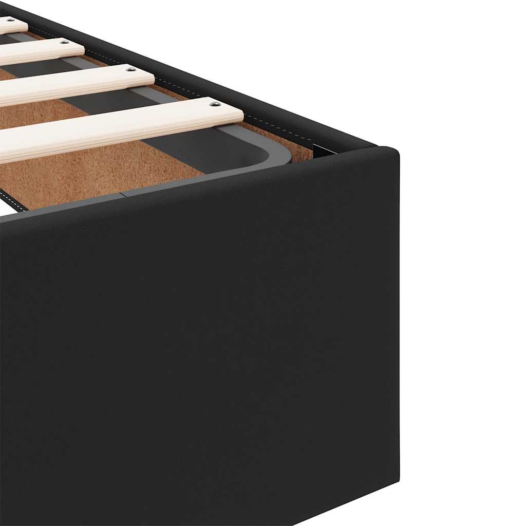 Cadre de lit ottoman sans matelas noir 140x200 cm similicuir - XIOS