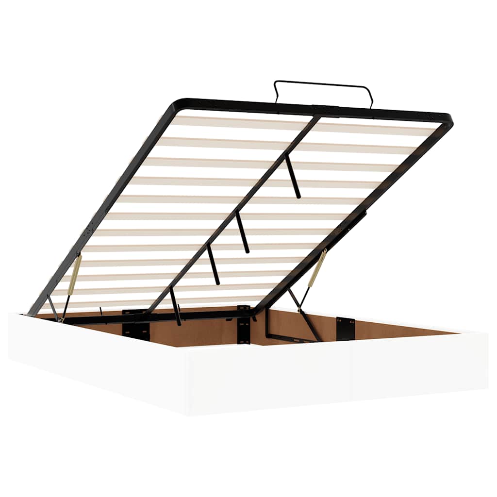 Cadre de lit ottoman sans matelas blanc 140x200 cm similicuir - XIOS