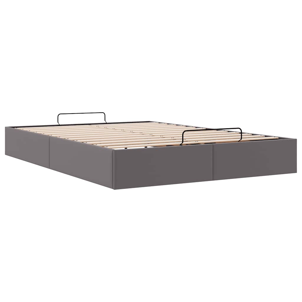 Cadre de lit ottoman sans matelas gris 140x200 cm similicuir - XIOS