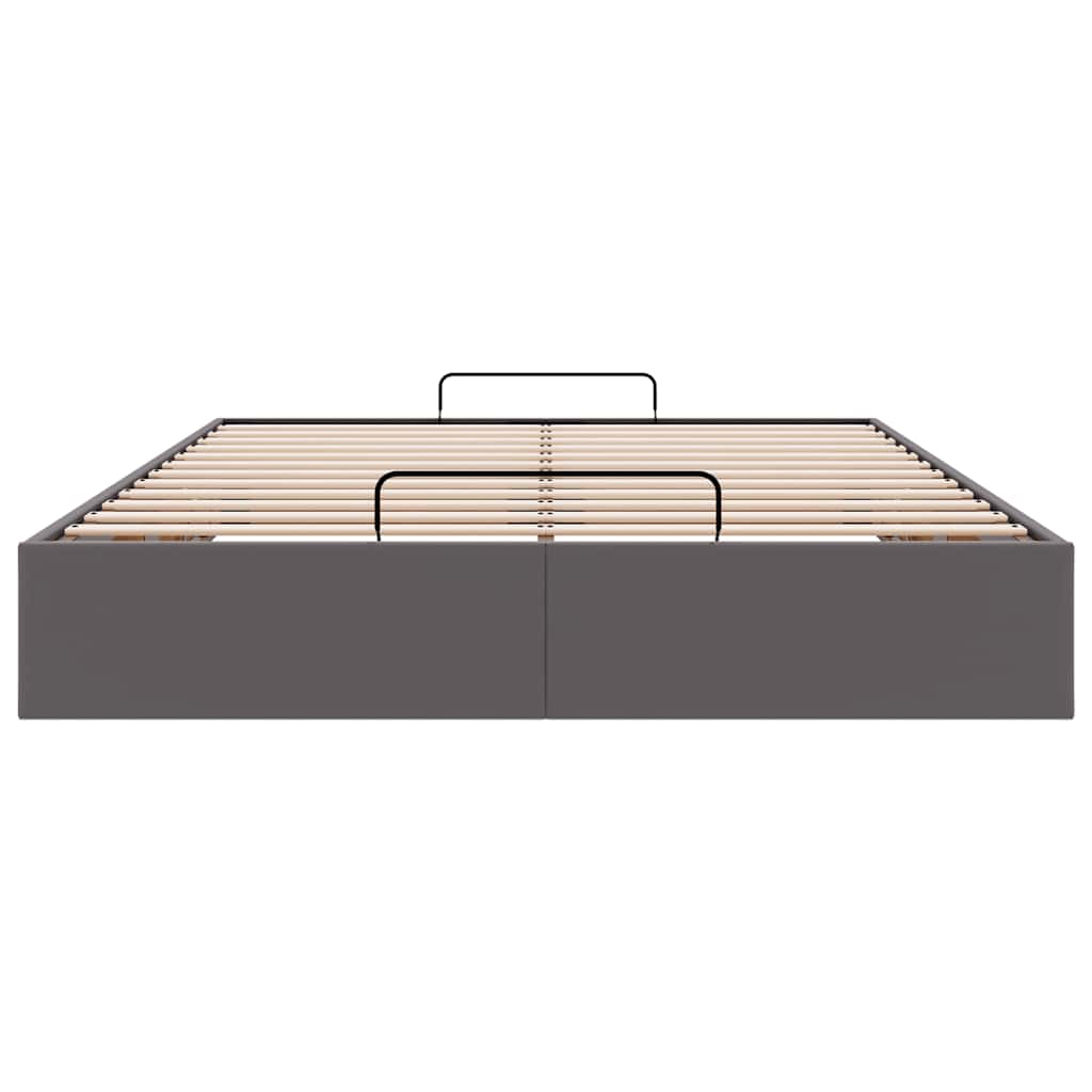 Cadre de lit ottoman sans matelas gris 140x200 cm similicuir - XIOS